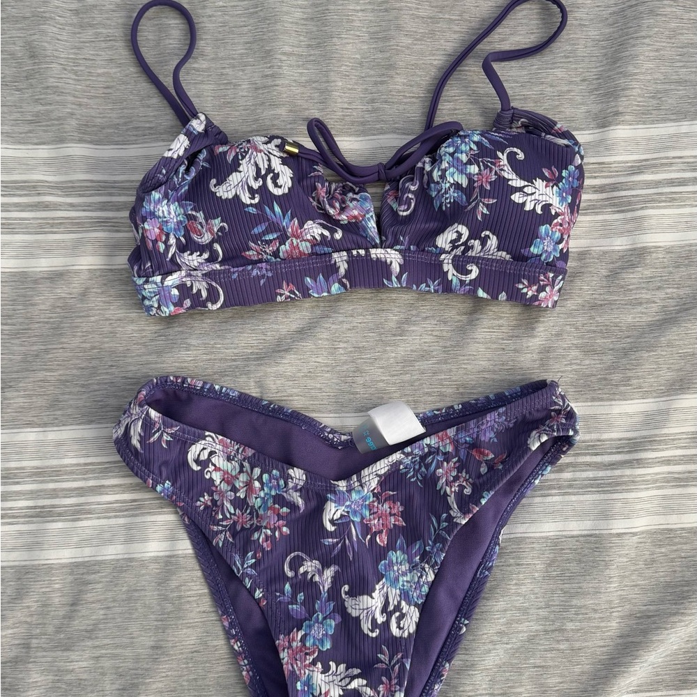 Floral Purple Bikini Set